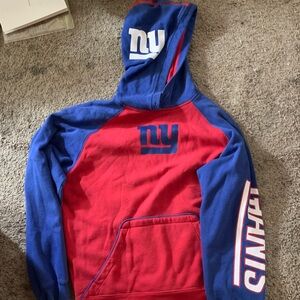 Reebok New York Giants Blue and Red Hooded Sweatshirt